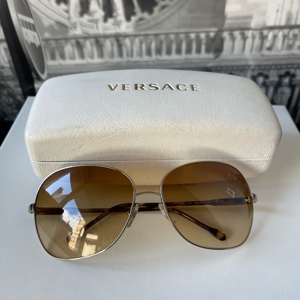 Versace sunglasses. Light brown with gold frame